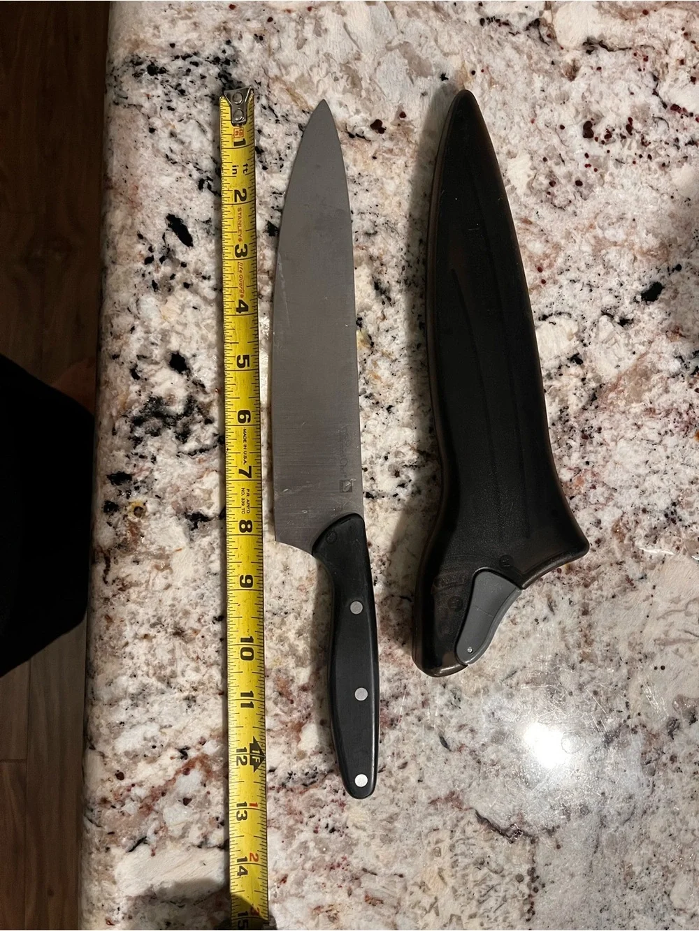Pampered Chef Knife with Black Blade Sheath 8”
